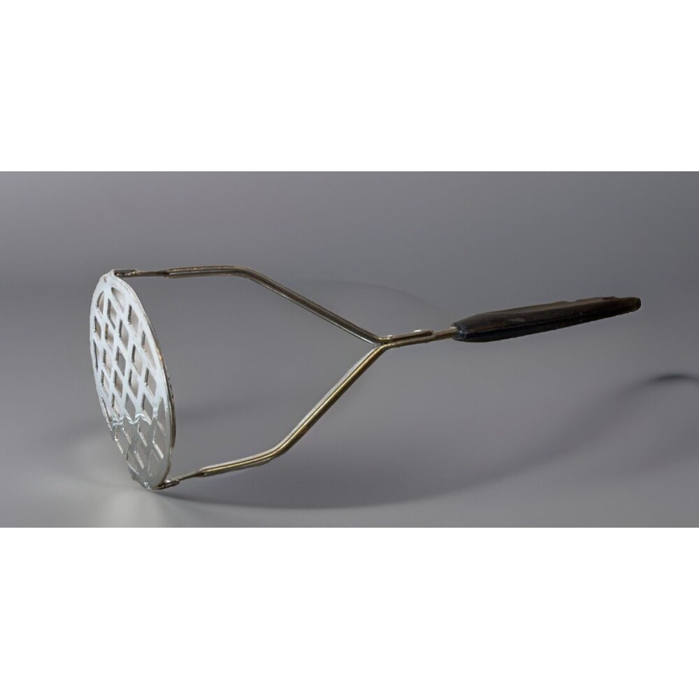 Vintage Potato Masher Stainless Steel 9" Black Handle Japan Household